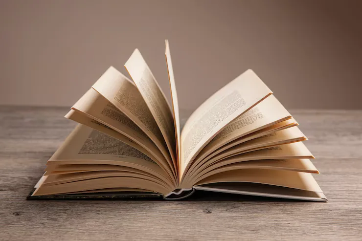 Open book representing in-depth articles